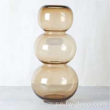 Amber Glass Vase Bubble Broste Tan Glass Vase